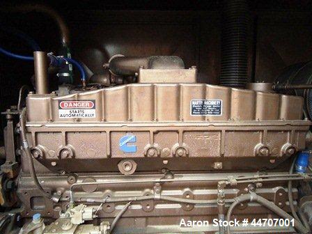 Used Cummins 350 kW standby diesel generator set, Cummins NTTA855G2 engine rated 535 HP @ 1800 RPM, SN-18109439. 3/60/277/480V. 600 Amp main line circuit breaker. Weather enclosure. 215 Hours. Year 1...